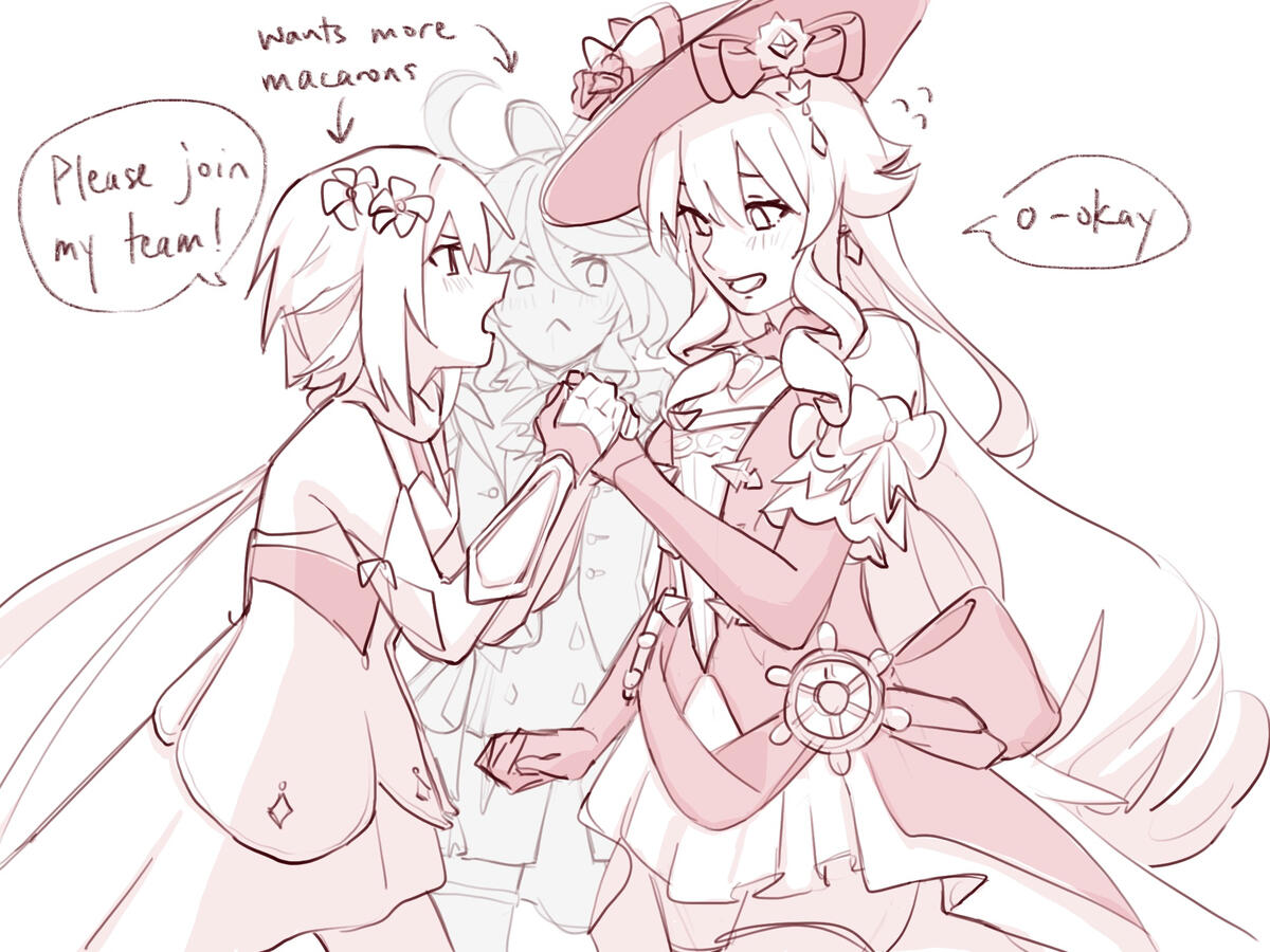 Lumine, Navia, and Furina (Genshin Impact)